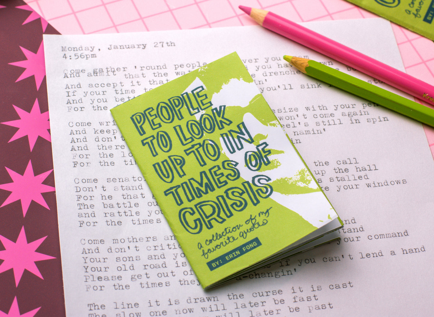 People To Look Up To In Times of Crisis Mini Zine
