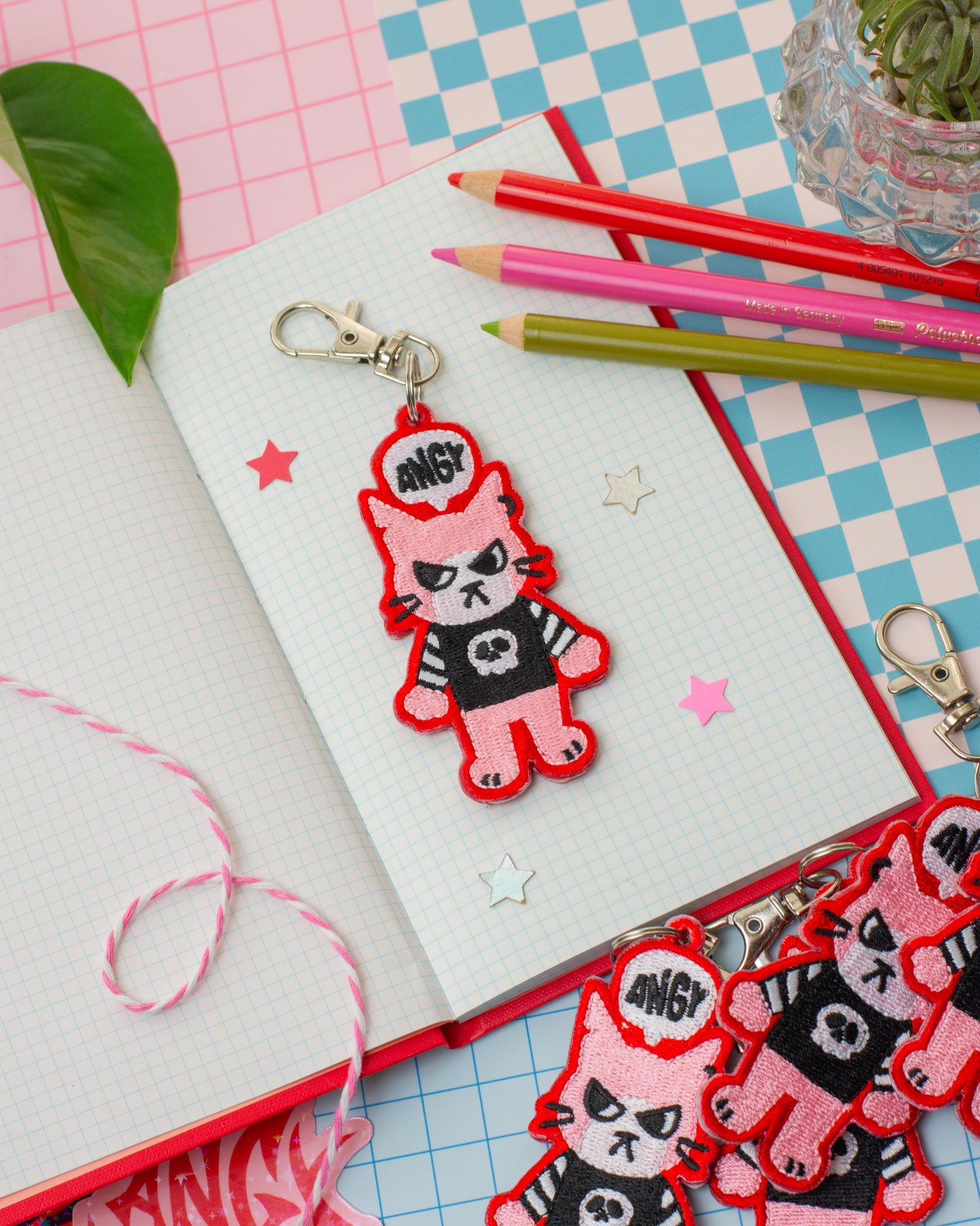 B GRADE - Angy Cat Keychain