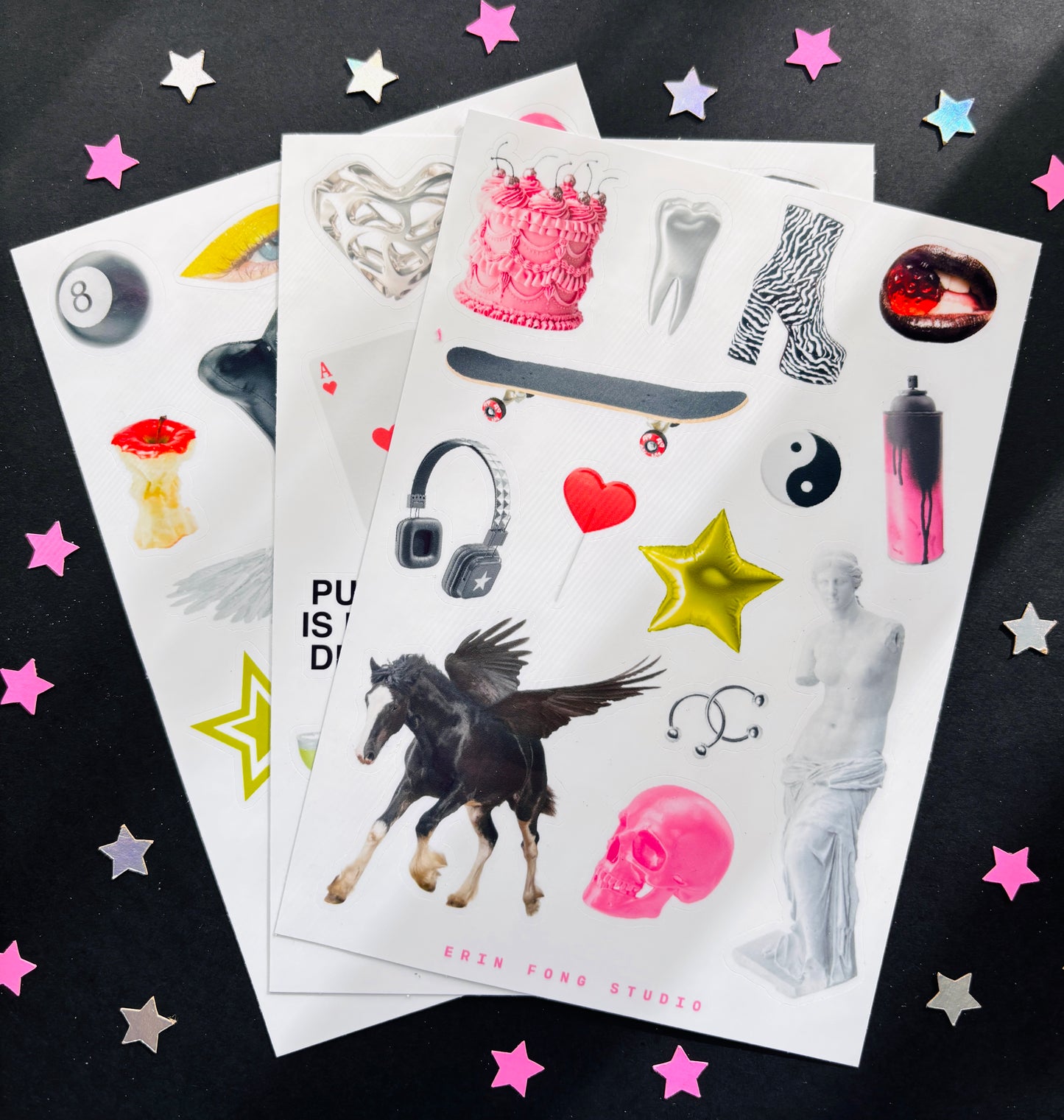 Emo PNG Scrapbooking Sticker Sheet