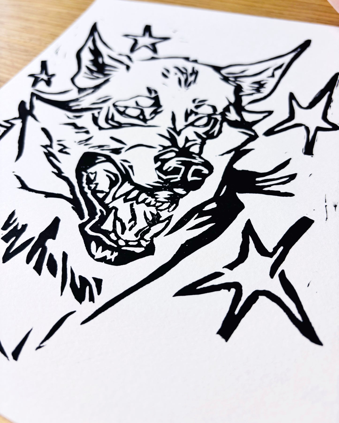 The Liar | Wolf Block Print