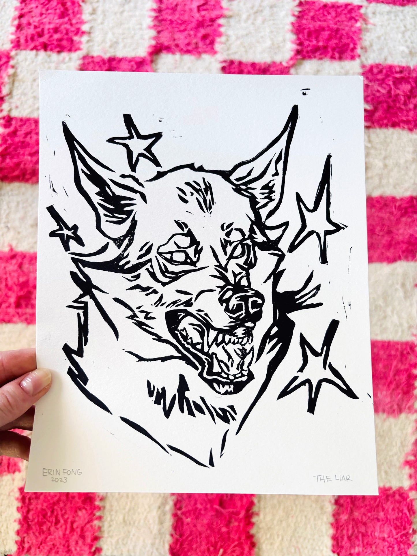 The Liar | Wolf Block Print