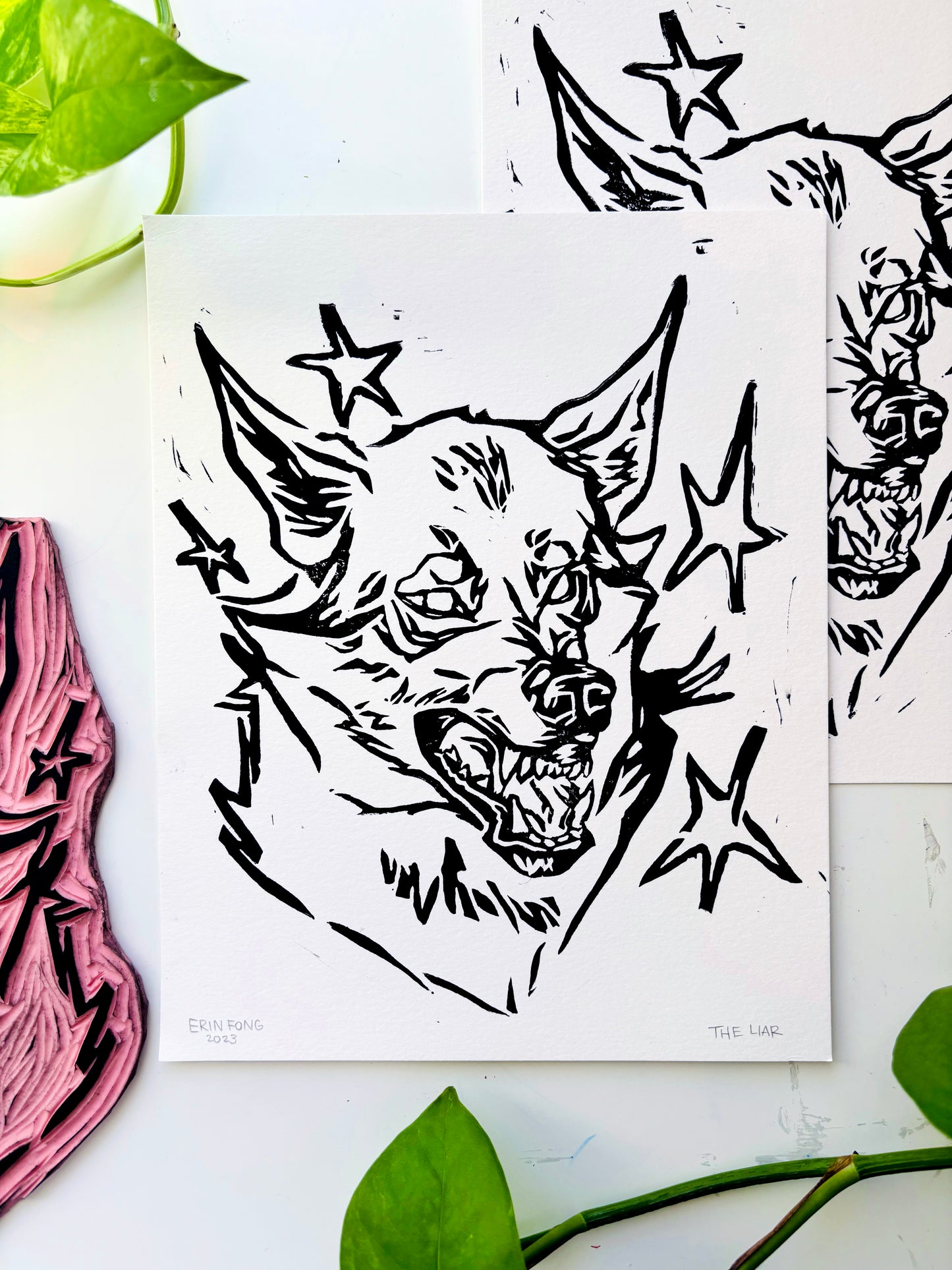 The Liar | Wolf Block Print