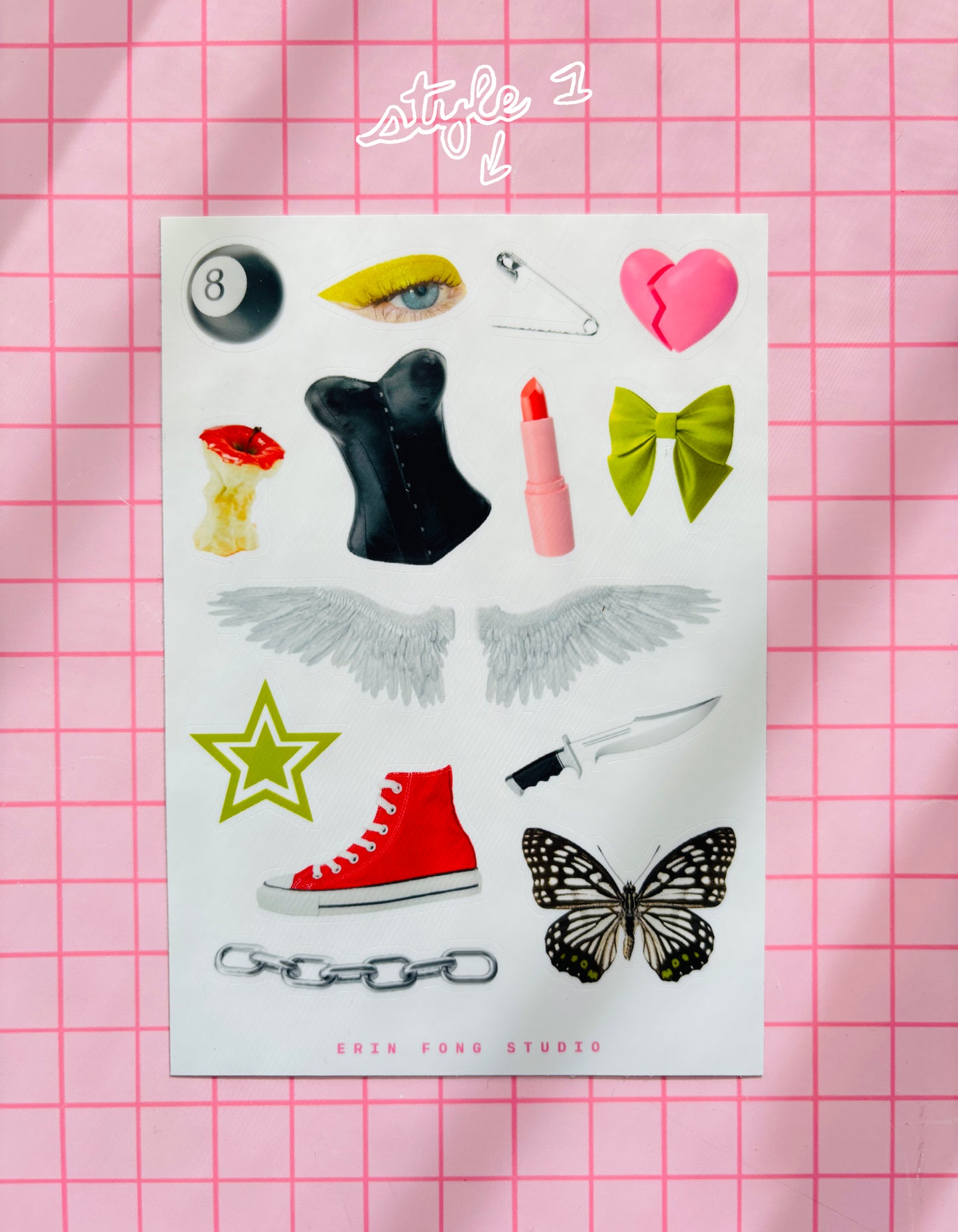 Emo PNG Scrapbooking Sticker Sheet