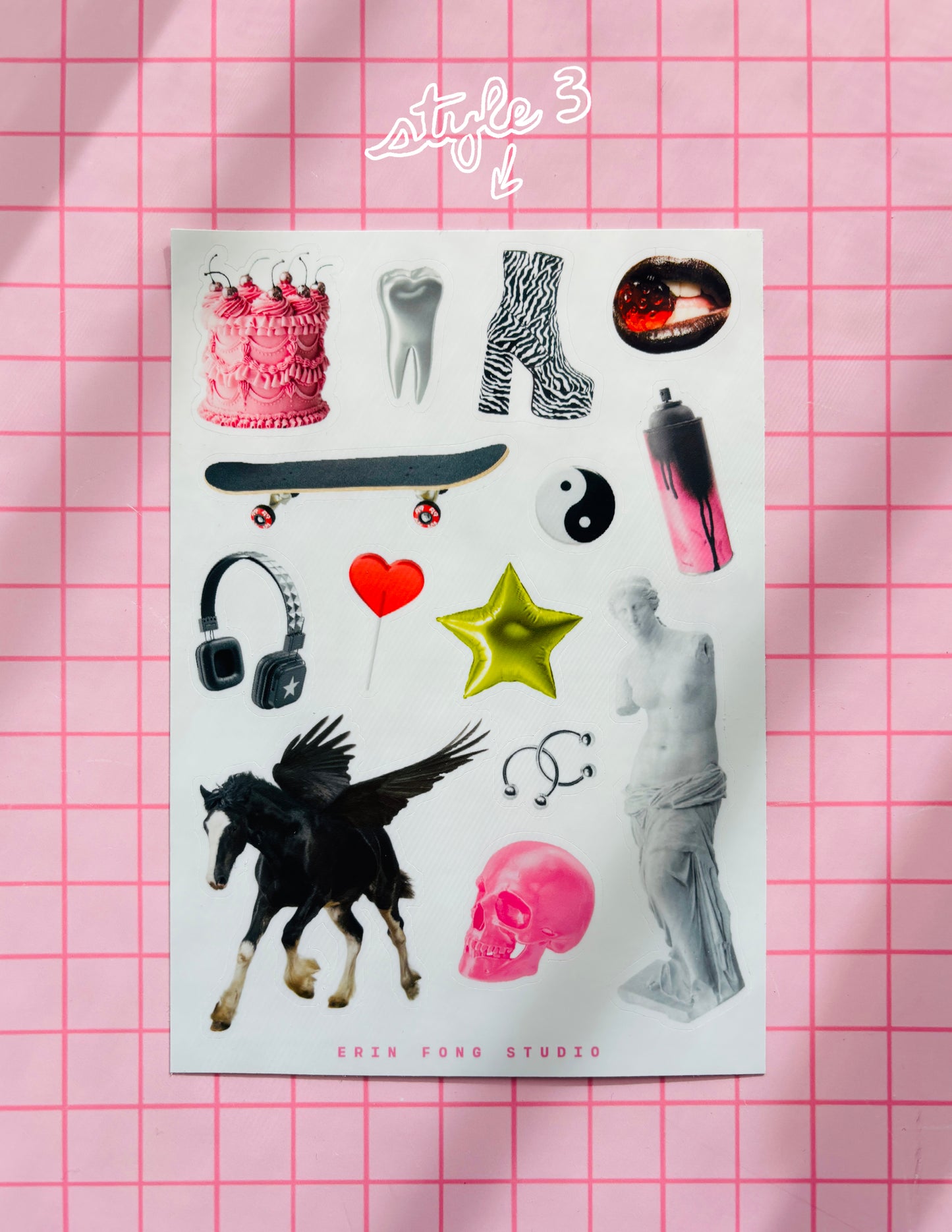 Emo PNG Scrapbooking Sticker Sheet