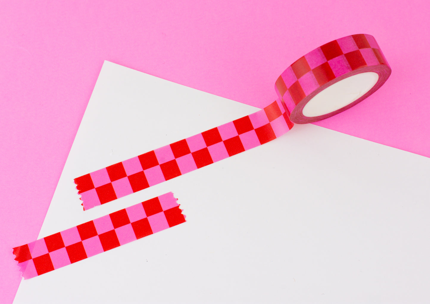 B-GRADE Pink & Red Checkered Washi Tape