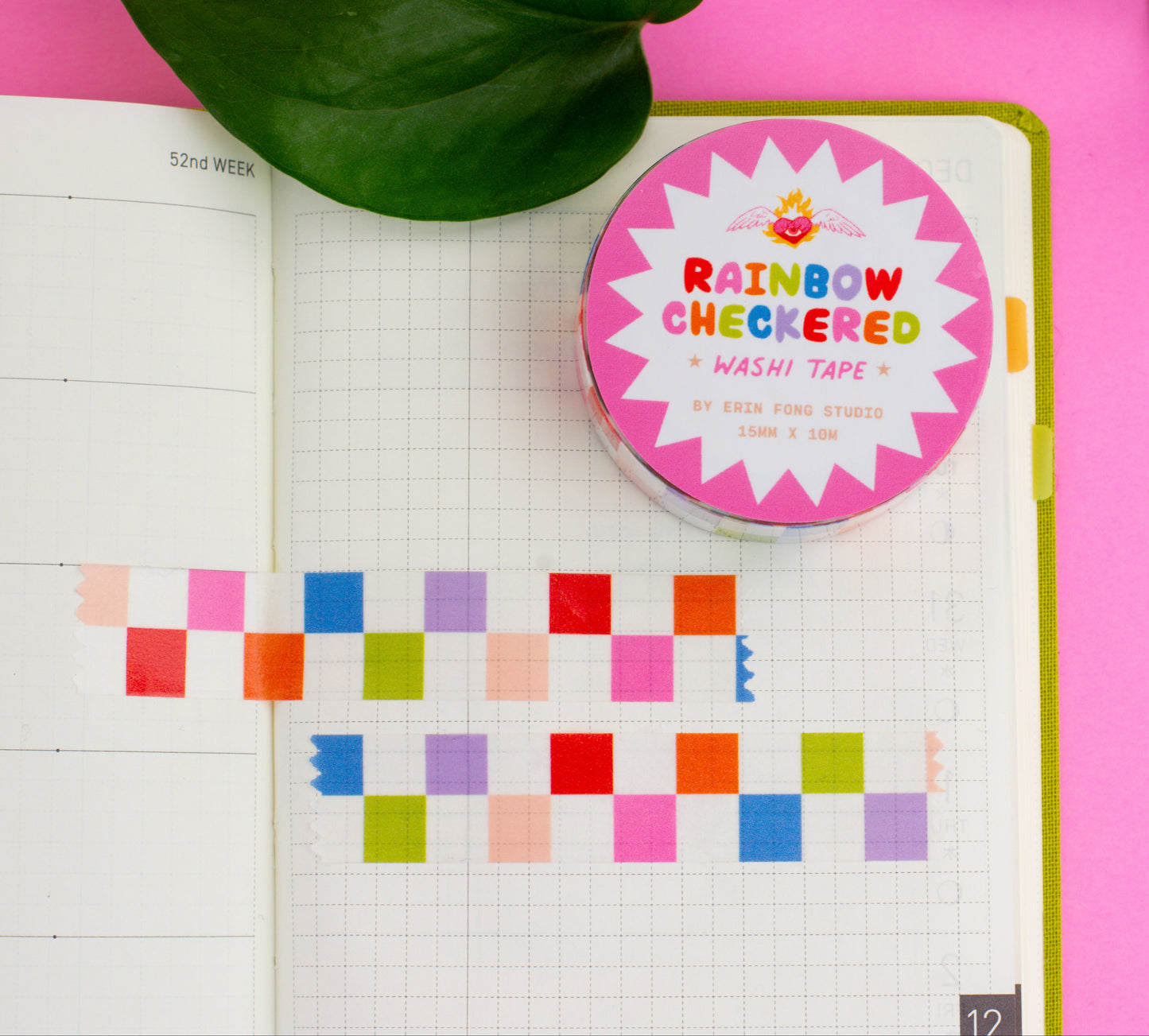 Rainbow Checkered Washi Tape