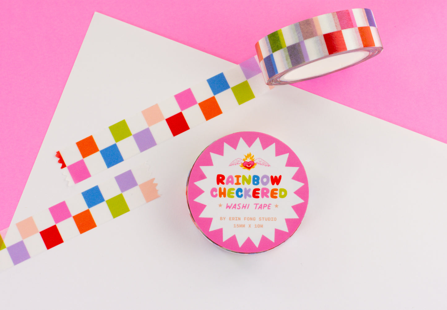 Rainbow Checkered Washi Tape