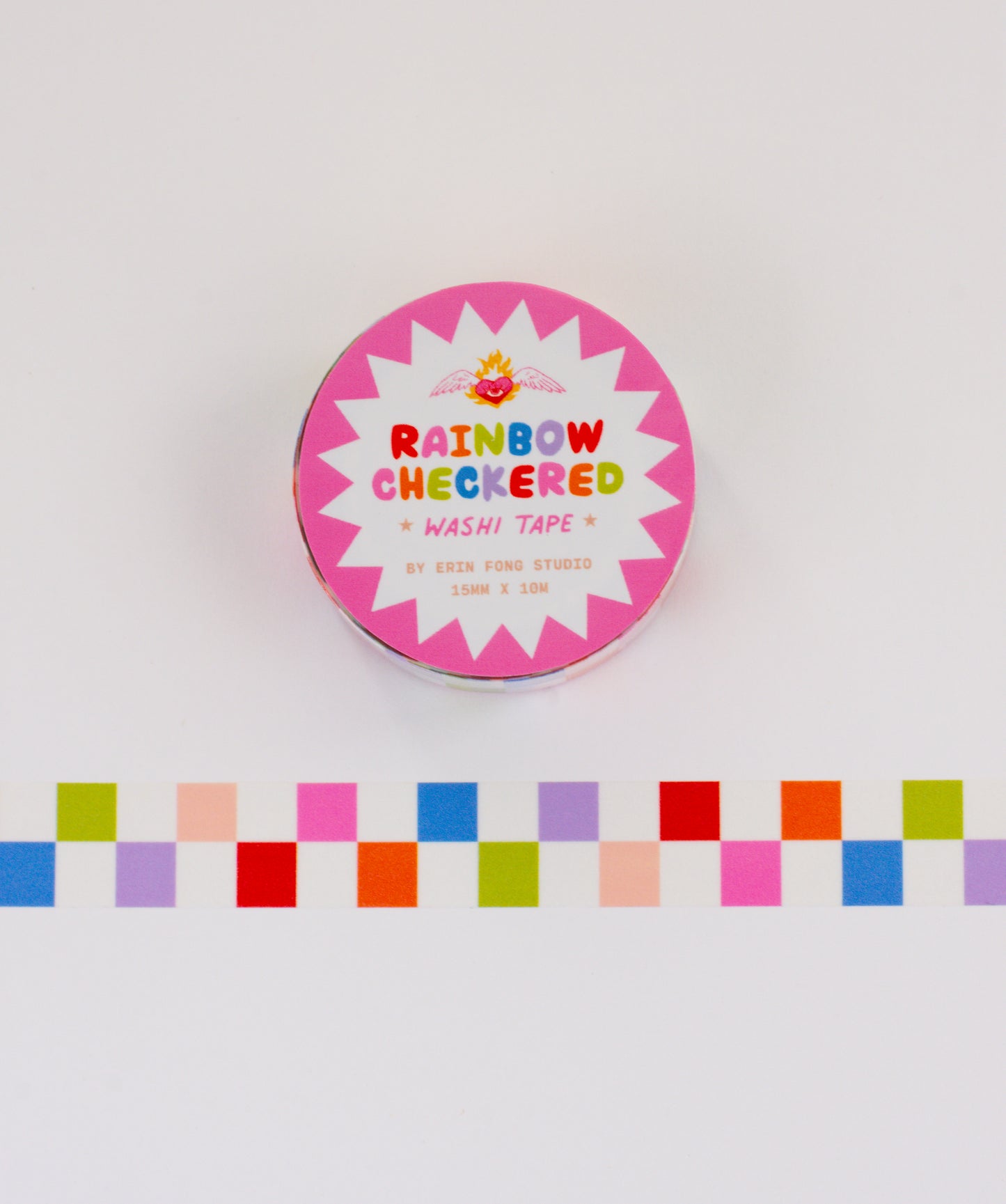 Rainbow Checkered Washi Tape