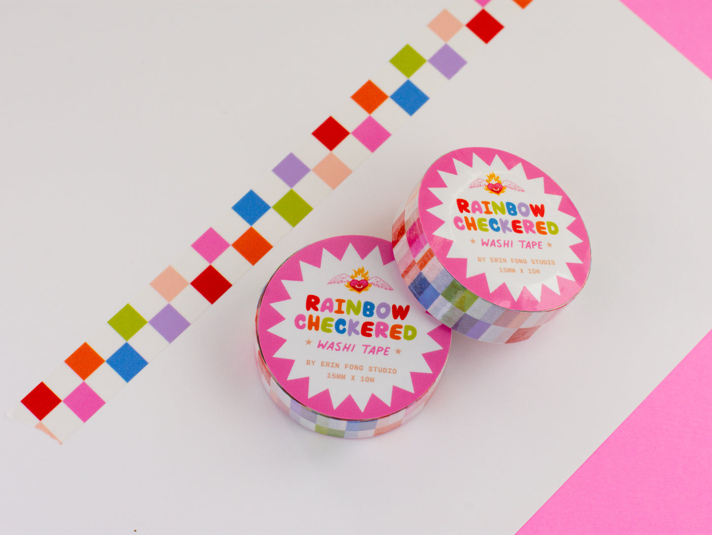 Rainbow Checkered Washi Tape