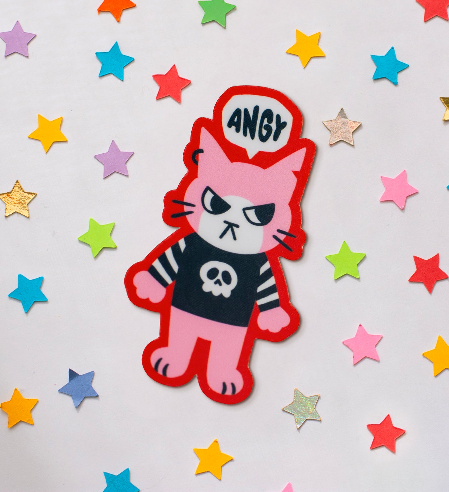 Matte Angy Cat Sticker