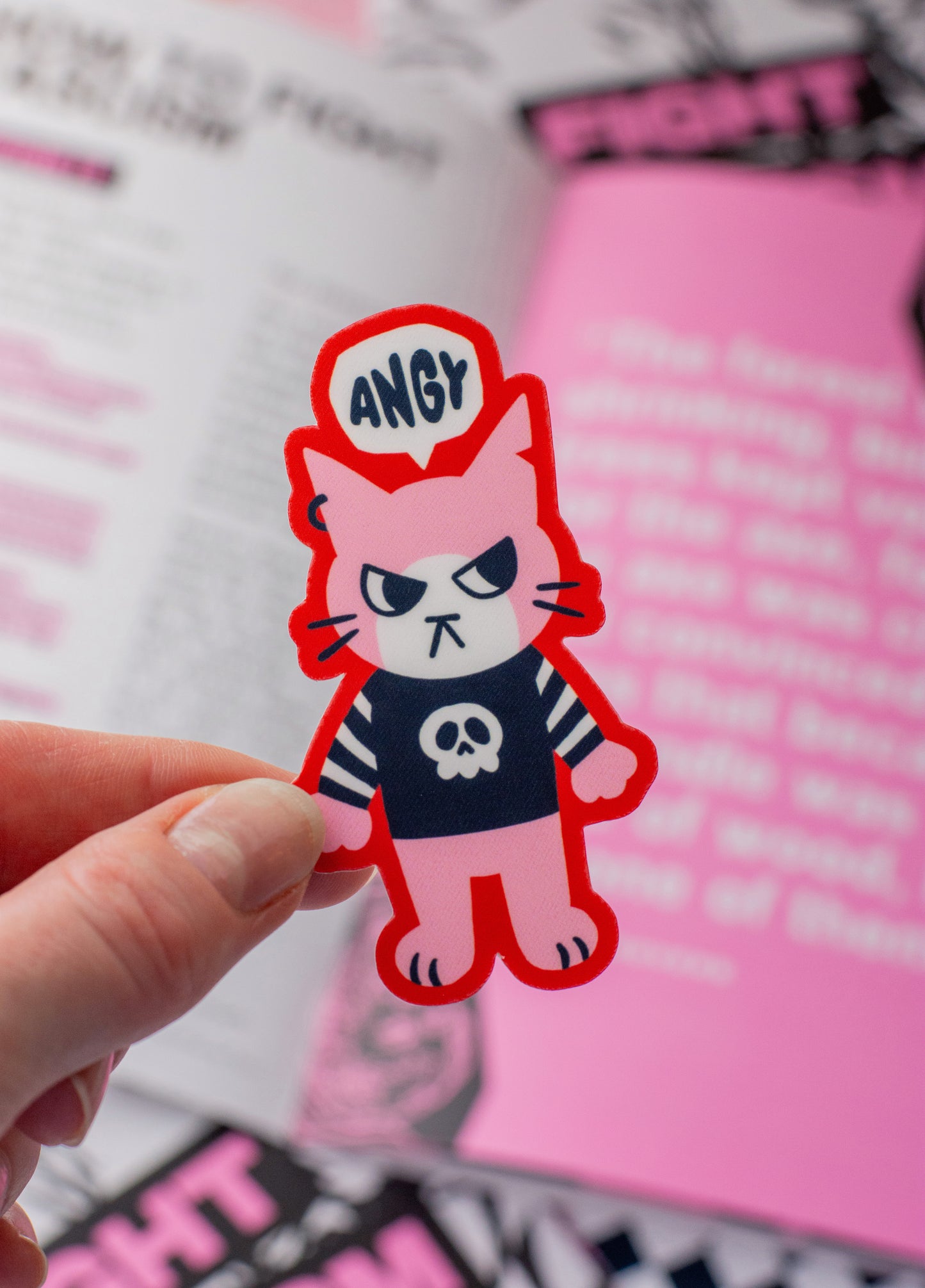 Matte Angy Cat Sticker