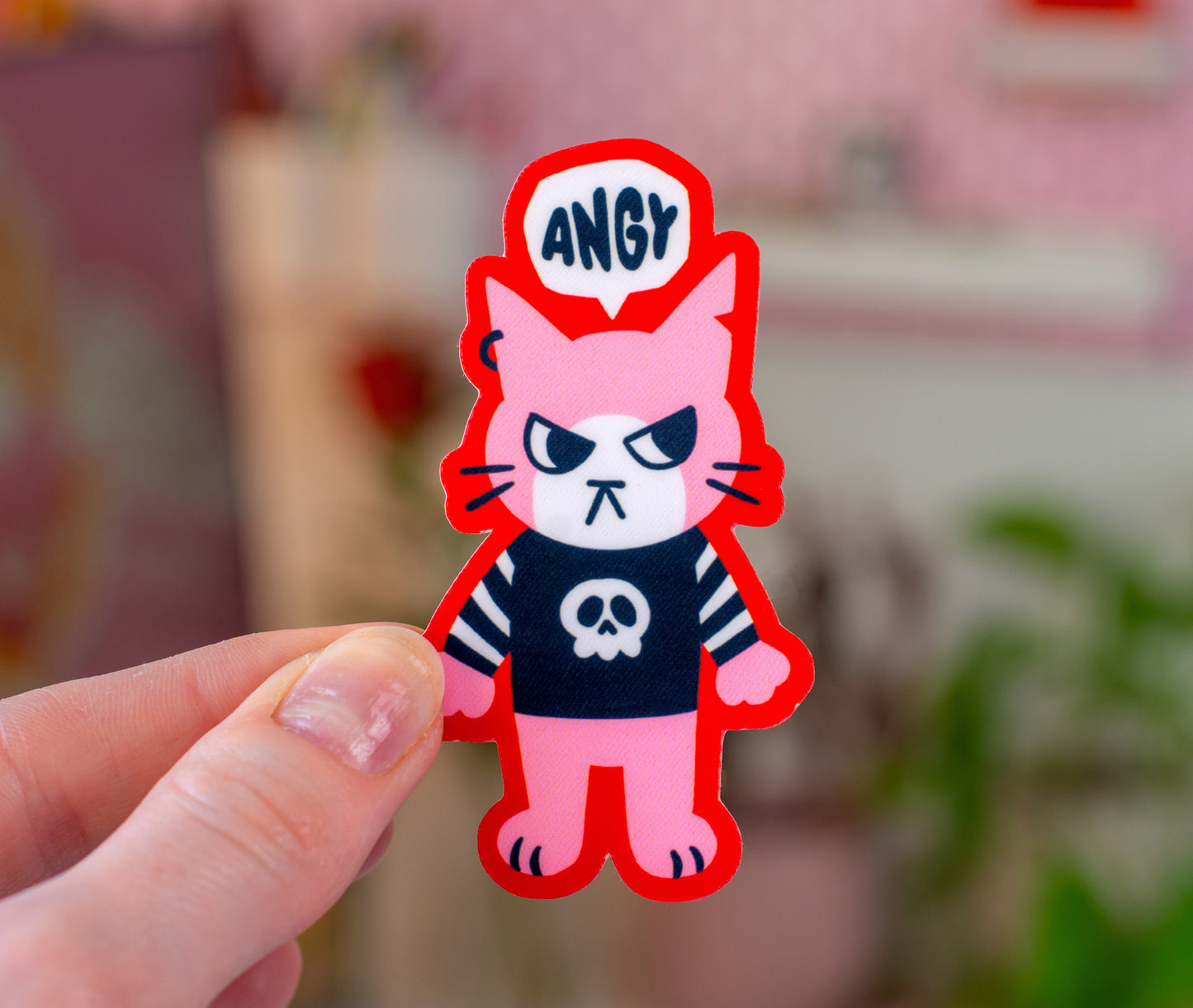 Matte Angy Cat Sticker