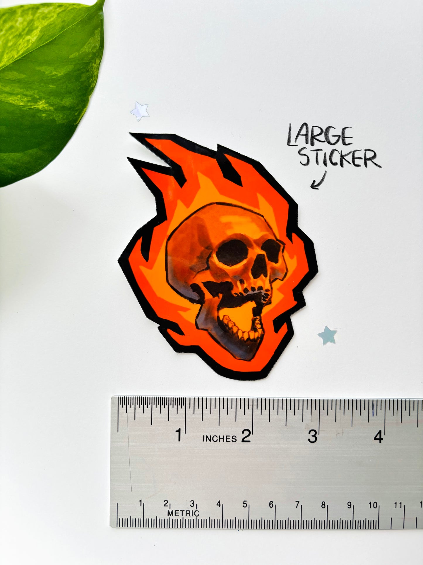 Flaming Skull Sticker