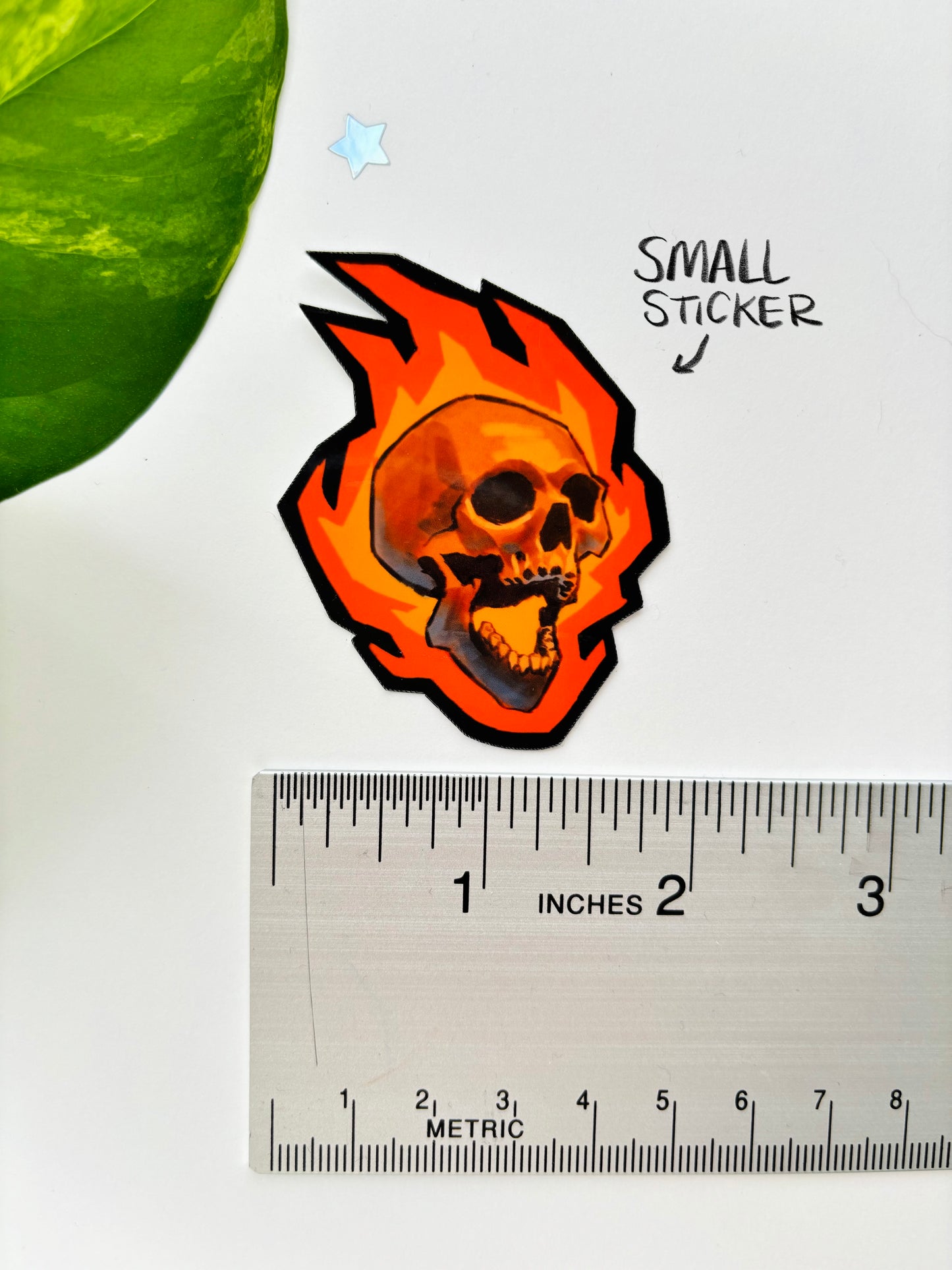 Flaming Skull Sticker