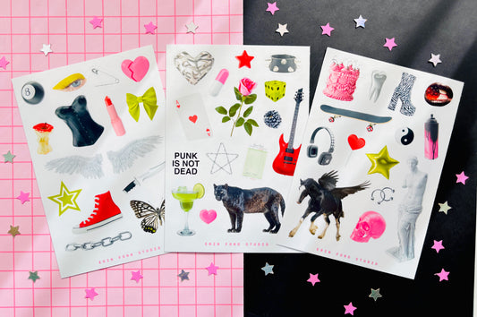 Emo PNG Scrapbooking Sticker Sheet