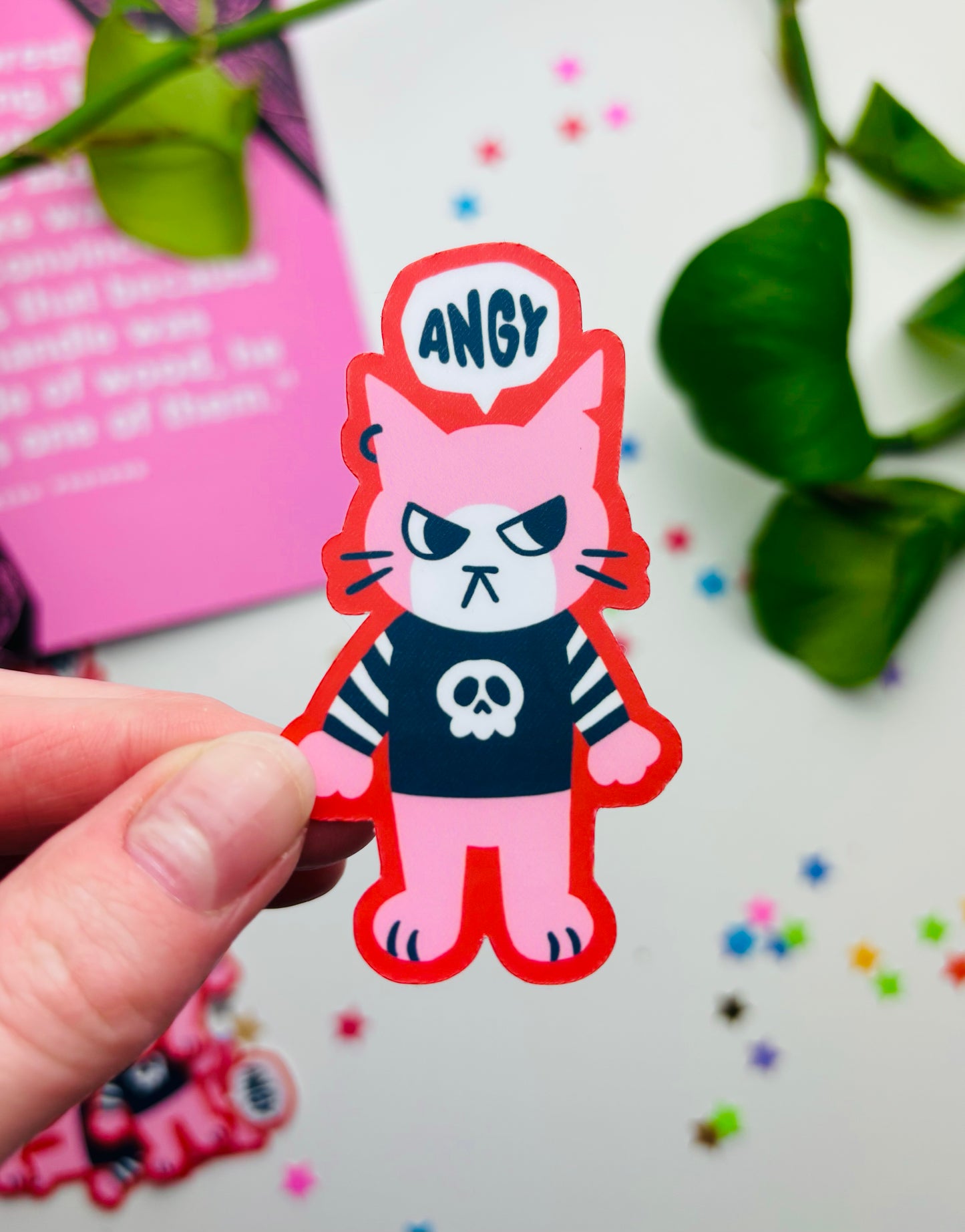 Matte Angy Cat Sticker