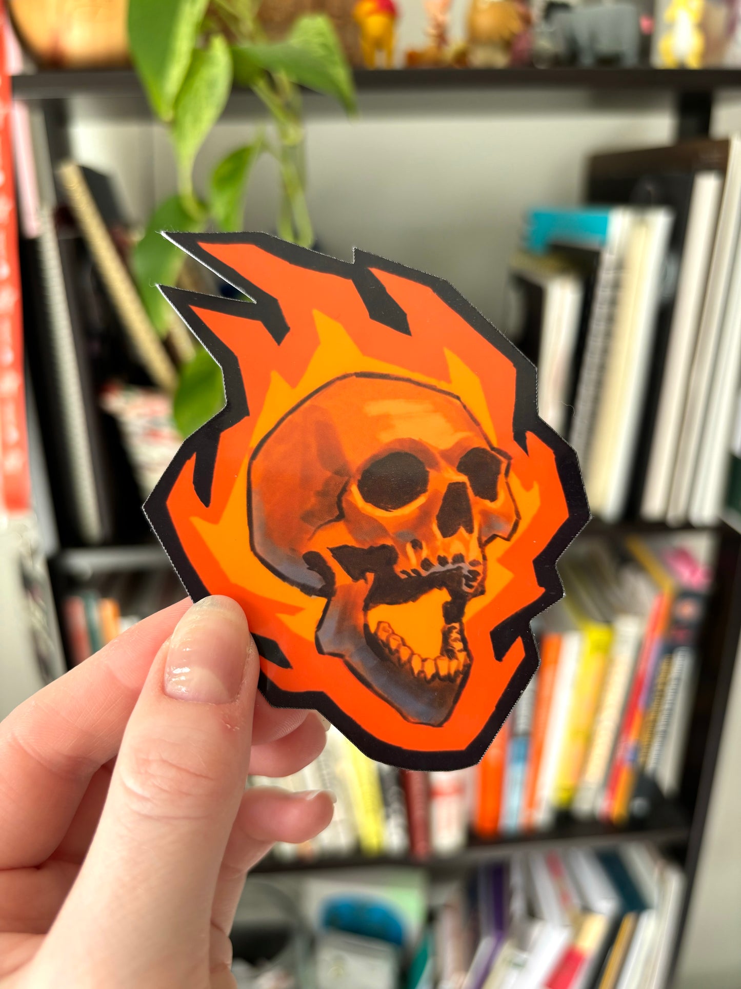 Flaming Skull Sticker