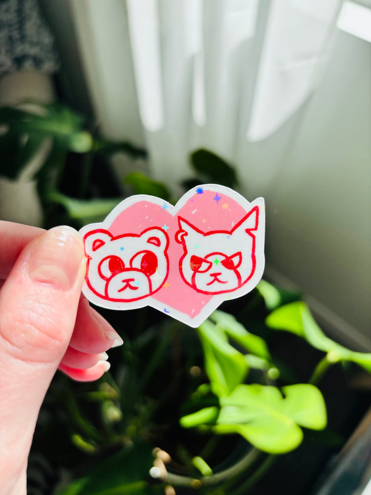 Two Best Friends Holographic Sticker