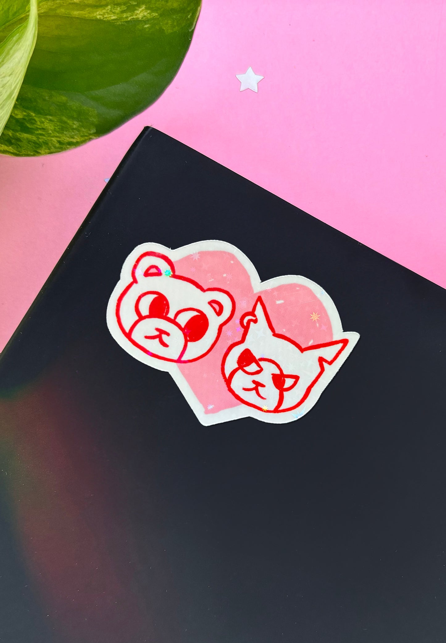 Two Best Friends Holographic Sticker