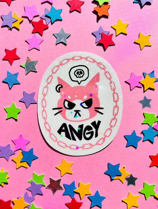 Angy Emo Cat Sticker