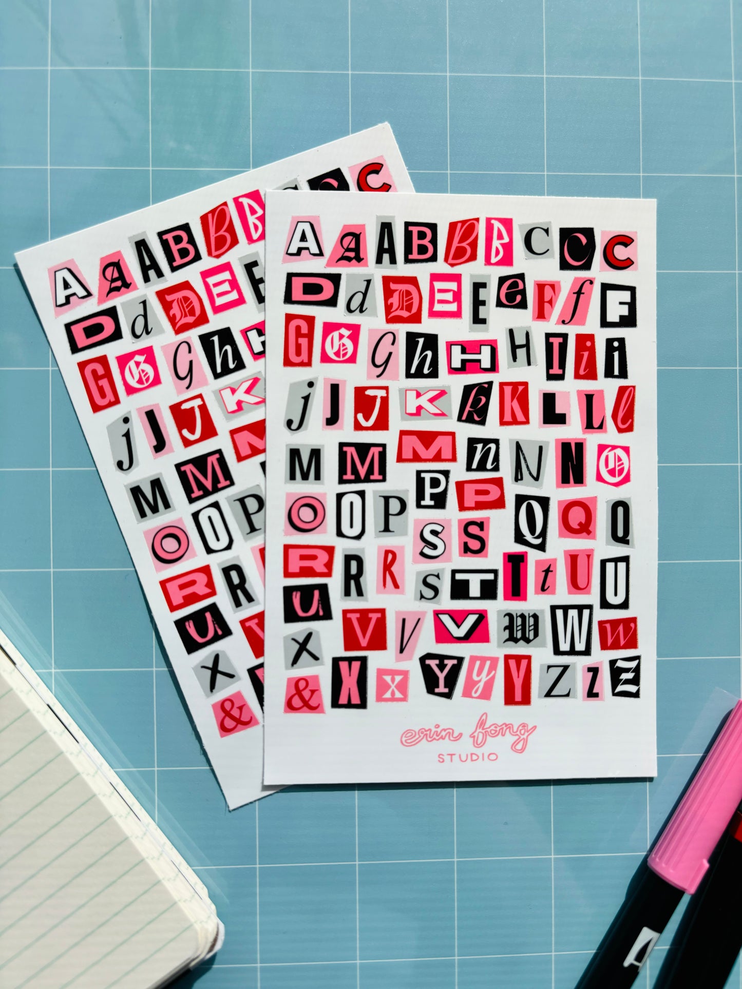 Ransom Note Letters Multicolor Deco Sticker Sheets