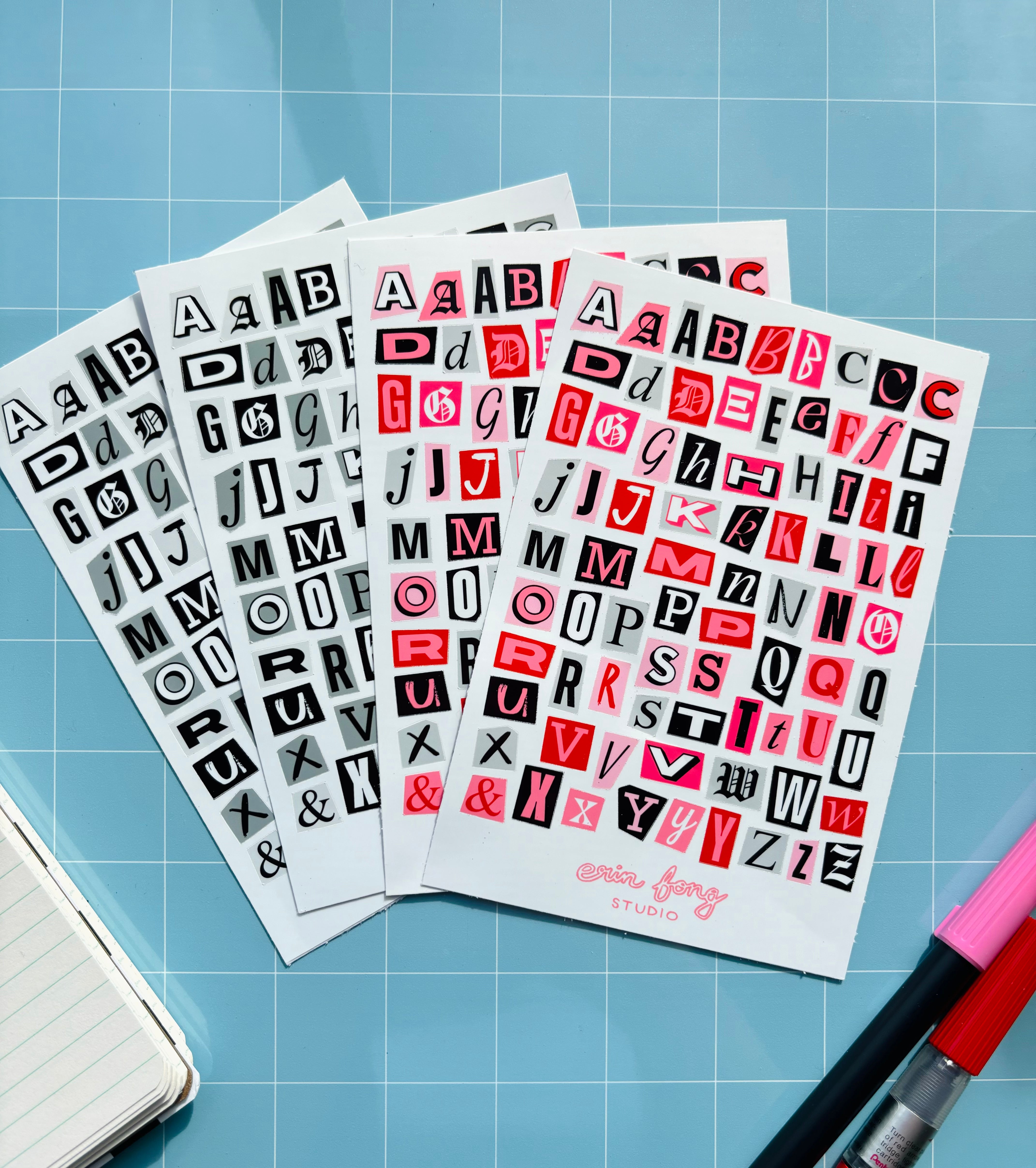 Trackmaker Note Letteres Ransom Note Letters Multicolor Deco Sticker Sheets – Erin Fong Studio