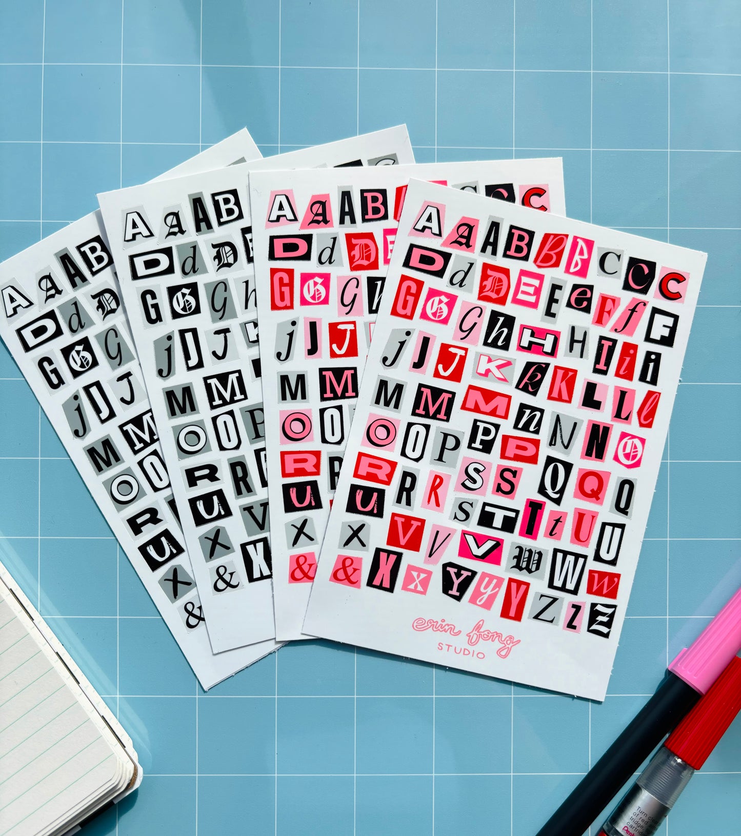 Ransom Note Letters Multicolor Deco Sticker Sheets