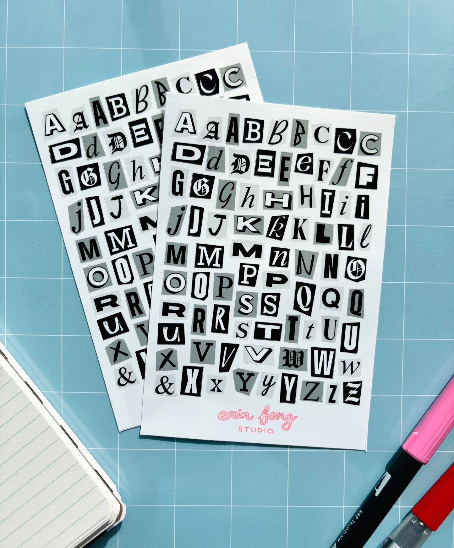 Ransom Note Letters Multicolor Deco Sticker Sheets