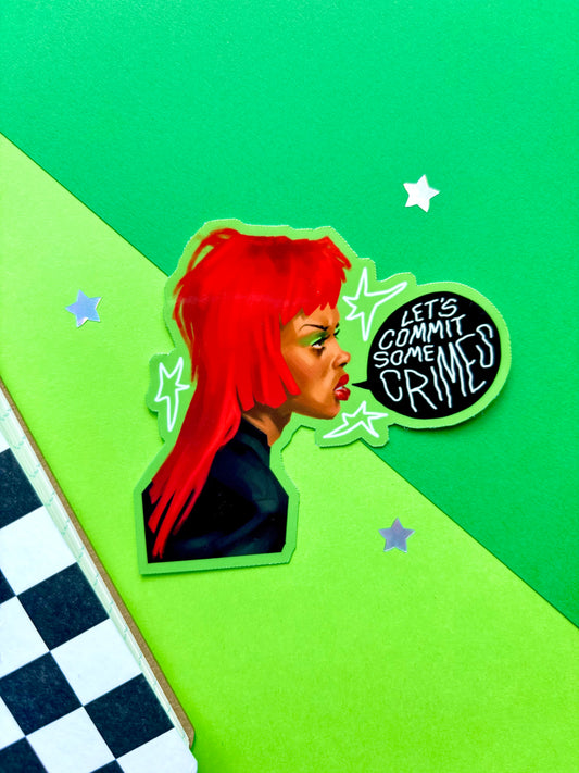 Crime Punk Girl Vinyl Sticker