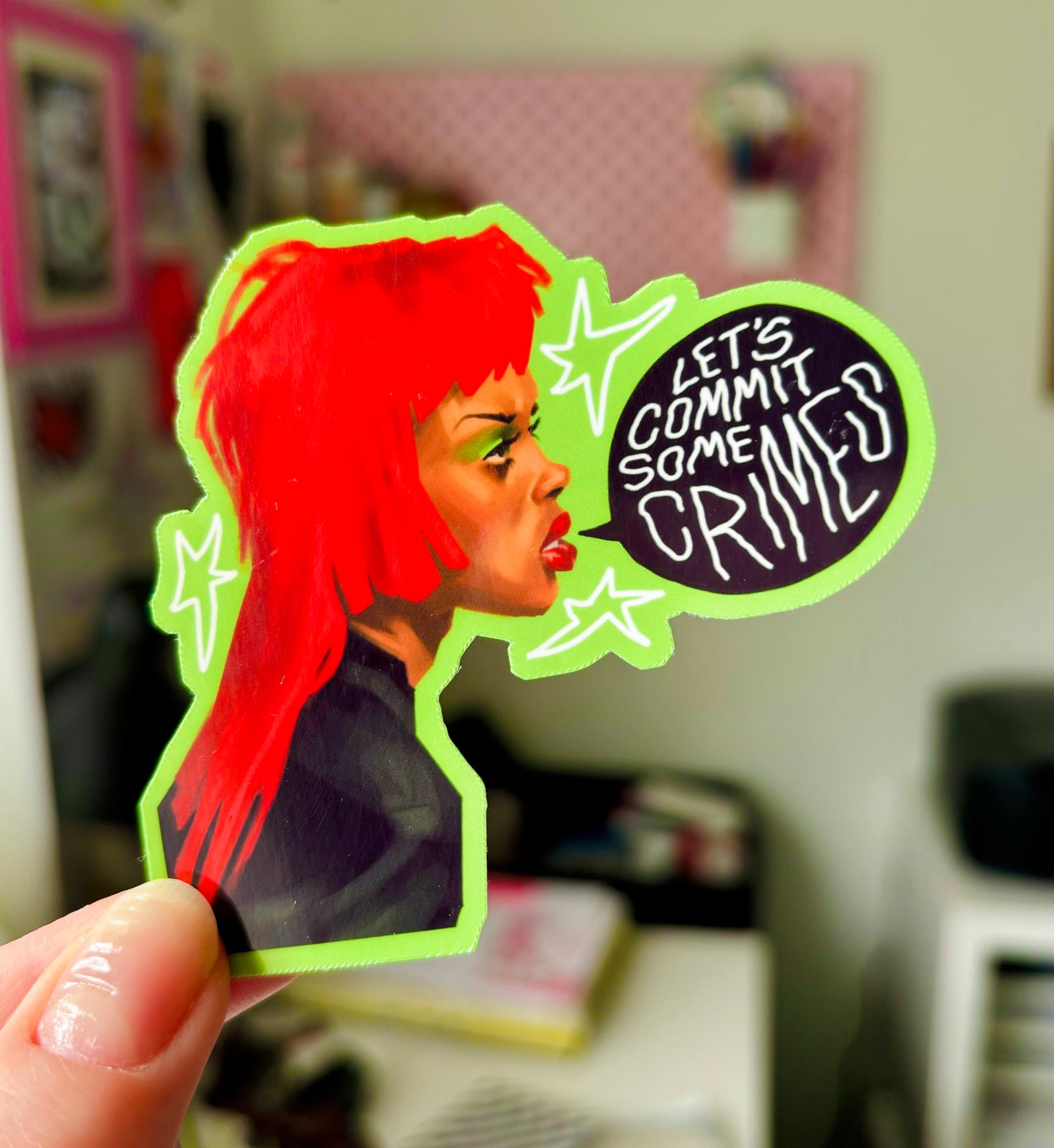 Crime Punk Girl Vinyl Sticker