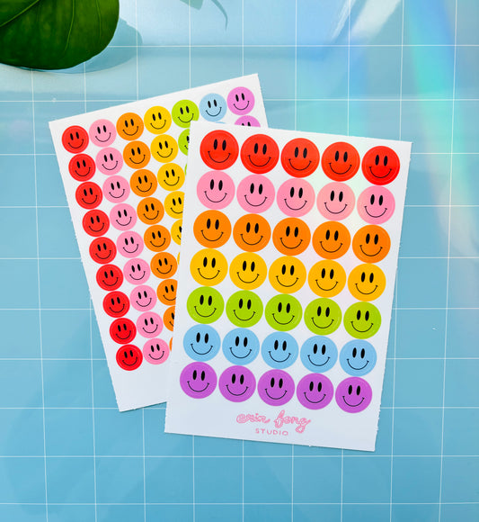 Rainbow Smiley Sticker Sheets