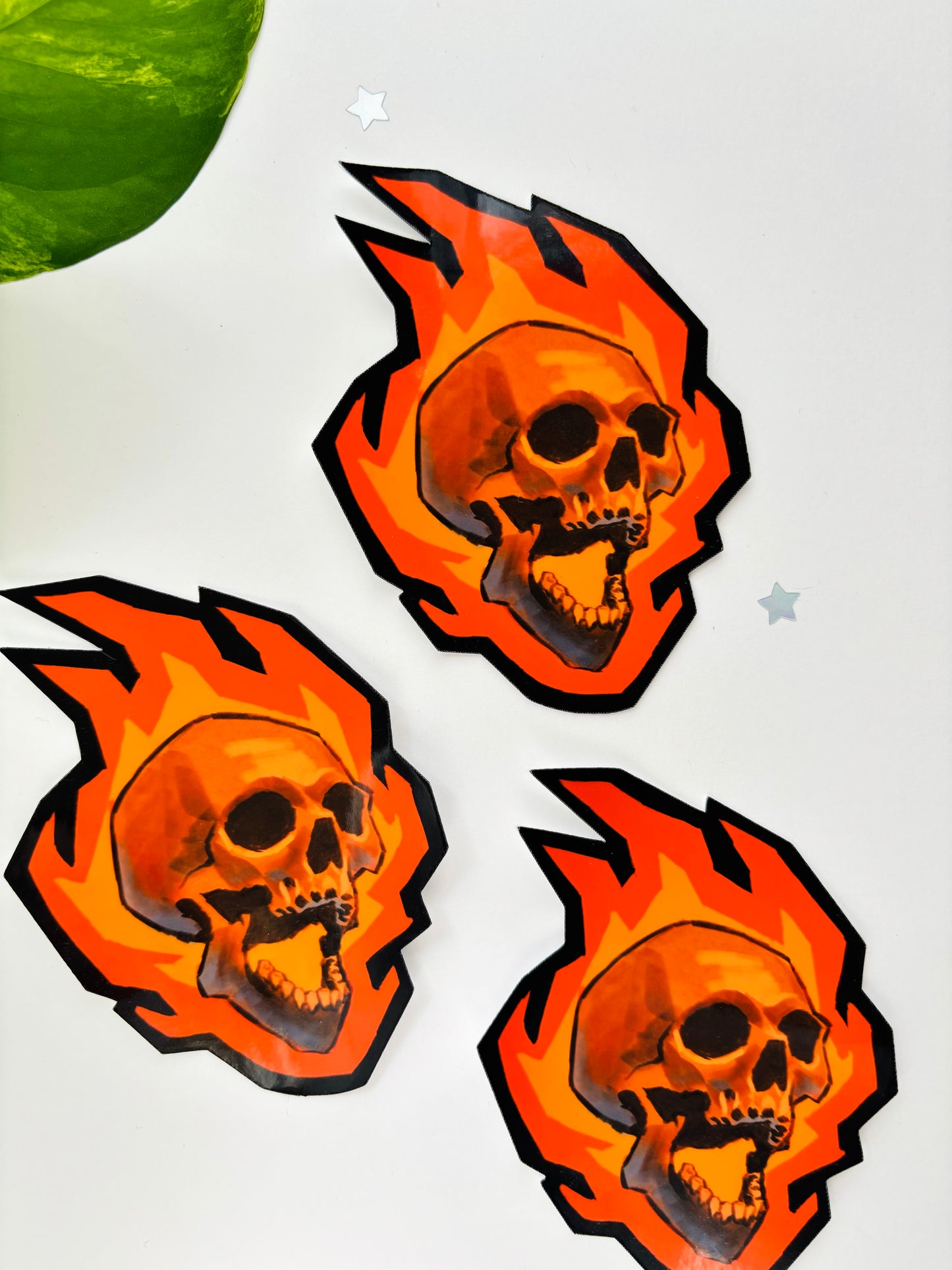 Flaming Skull Sticker